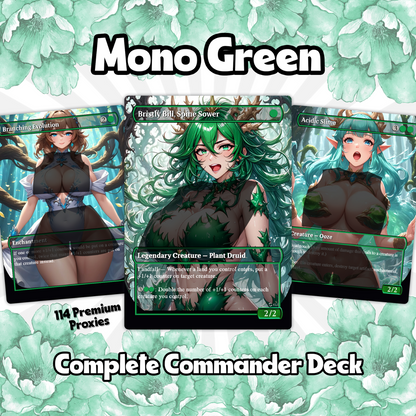 Mono Green Waifu Wonderland – Custom Proxy MTG Commander Deck | Bristly Bill. Spiky, Sassy, Landfall Commander