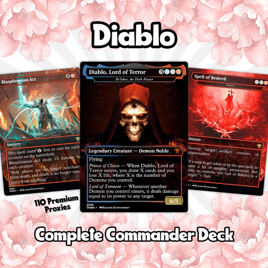 Diablo Themed Commander Deck Proxies, Demon Tribal/Reanimation, High Quality Custom Card Proxy