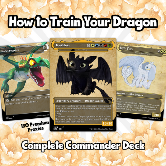 How to Train Your Dragon Commander Deck • Fly High with Toothless as Your Commander! • Custom MTG Card • Premium Proxy Card • Gift for Him
