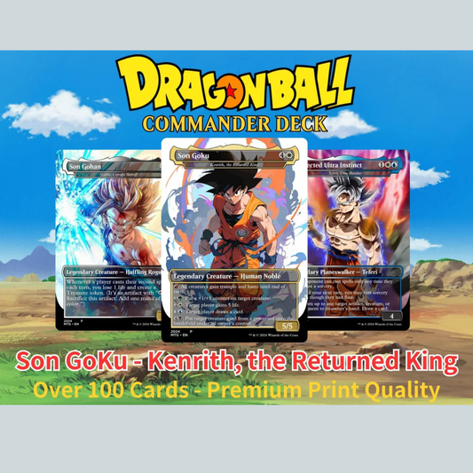 Dragon Ball Commander Deck • Dragon Ball Proxy Deck • M.t.g Commander Deck • Custom M.T.G card • Magic Proxies • Son Goku • M.t.g Deck Box