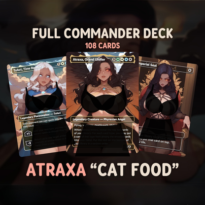 Atraxa Cat Food - Full TCG Proxy Commander EDH Deck - 108 cards - Tokens included - Waifu Anime Girls