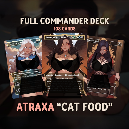 Atraxa Cat Food - Full TCG Proxy Commander EDH Deck - 108 cards - Tokens included - Waifu Anime Girls