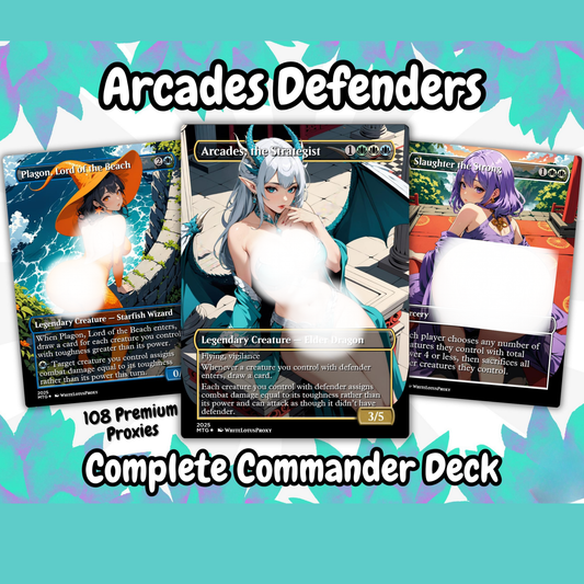 Arcades Walls/Butts Themed Defender Tribal Anime Waifu Proxy Commander Deck Custom Proxy EDH Defender English High Quality Cards