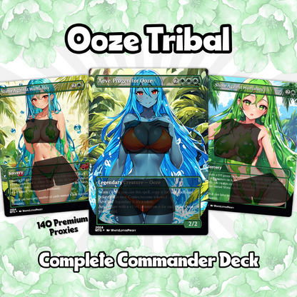 Ooze Tribal / Slime Storm Anime Style Waifu Proxy Commander Deck Special Edition Custom MTG EDH Deck English High Quality Cards