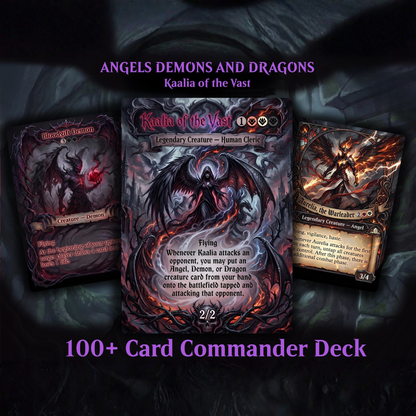 Angels Demons and Dragons Theme / Kaalia of the Vast Commander Deck / Premium Paper Proxy Deck / 100 cards + tokens / Angel Demon Dragon Tribal Bracket 4 EDH Magic Deck