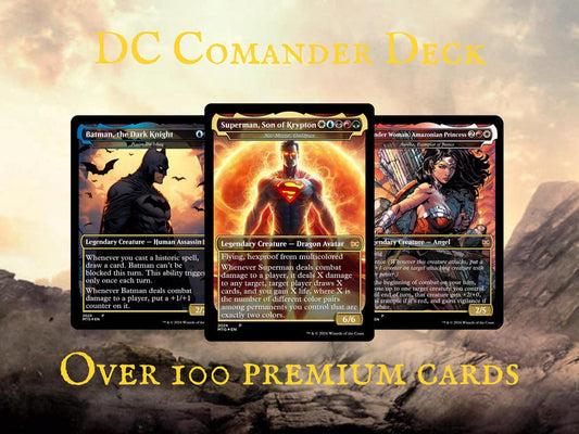 D.C Commander Deck • S.u.p.e.r.m.a.n • Forge a New Legacy in the M.T.G Multiverse! • Custom M.T.G Cards • P.r.e.m.i.u.m P.r.o.x.y Cards • Complete EDh Deck
