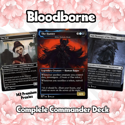 Bloodborne Themed Commander Deck Proxies, Aristocrat/Artifact Combo, 120+ Unique Cards, Quality Custom Card Proxy Replicas for Commander EDH