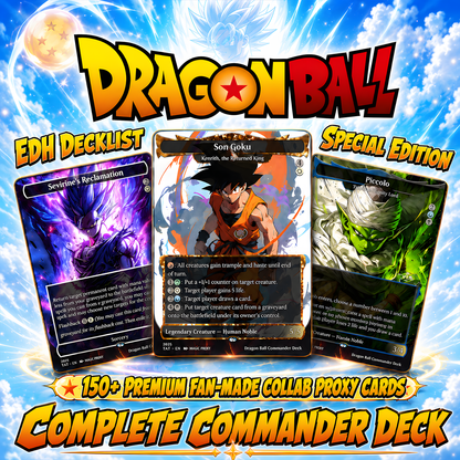 Dragon Ball Commander Deck • Dragon Ball Proxy Deck • M.t.g Commander Deck • Custom M.T.G card • Magic Proxies • Son Goku • M.t.g Deck Box