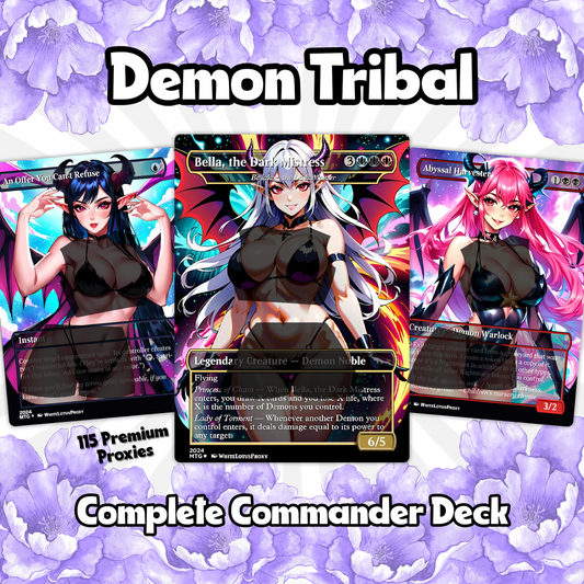Demon Tribal Anime Style Waifu Proxy Commander Deck Special Edition Custom MTG EDH Deck English High Quality Cards