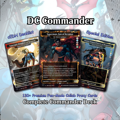 D.C Commander Deck • S.u.p.e.r.m.a.n • Forge a New Legacy in the MTG Multiverse! • Custom MTG Cards • Premium Proxy Cards • Complete EDh Deck