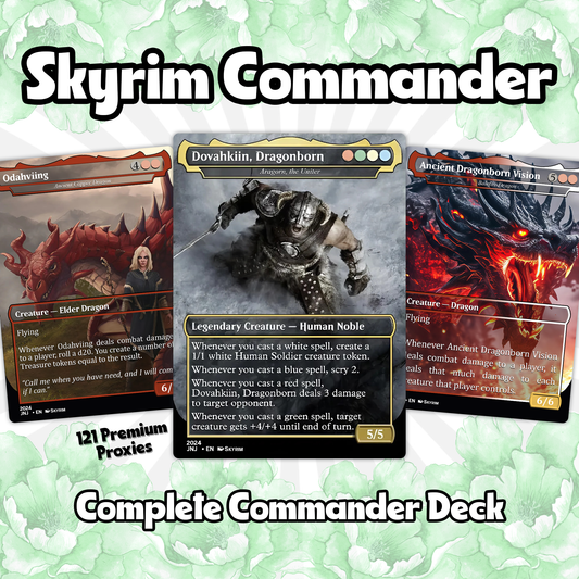 Skyrim Themed Commander Deck Proxies, Multi Colour Combo, 120+ Unique Cards, Quality Custom Card Proxy for Commander EDH
