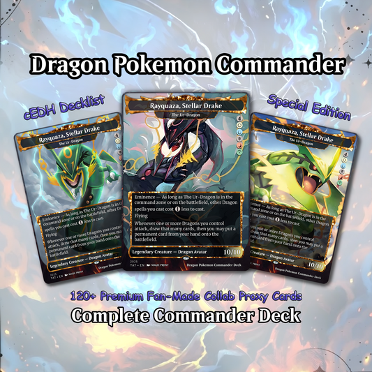 The Ur-Dragon EDH Proxy Deck - P.o.k.é.m.o.n Art, Tarkir Dragonstorm, Dragon Tribal Commander