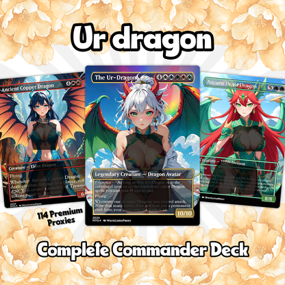 The Ur Dragon Anime Waifu Proxy Commander Deck Custom Proxy EDH Dragon Tribal English High Quality Cards