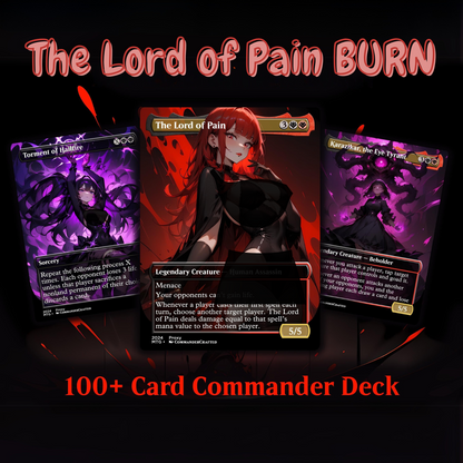 Burn Commander Deck The Lord of Pain Complete EDH Deck Proxy Deck