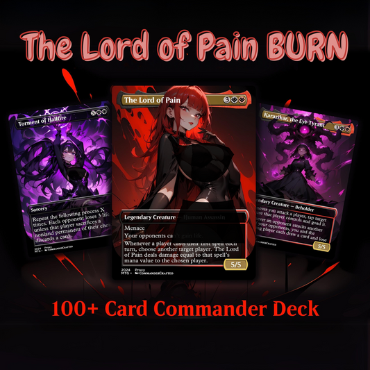 Burn Commander Deck The Lord of Pain Complete EDH Deck Proxy Deck