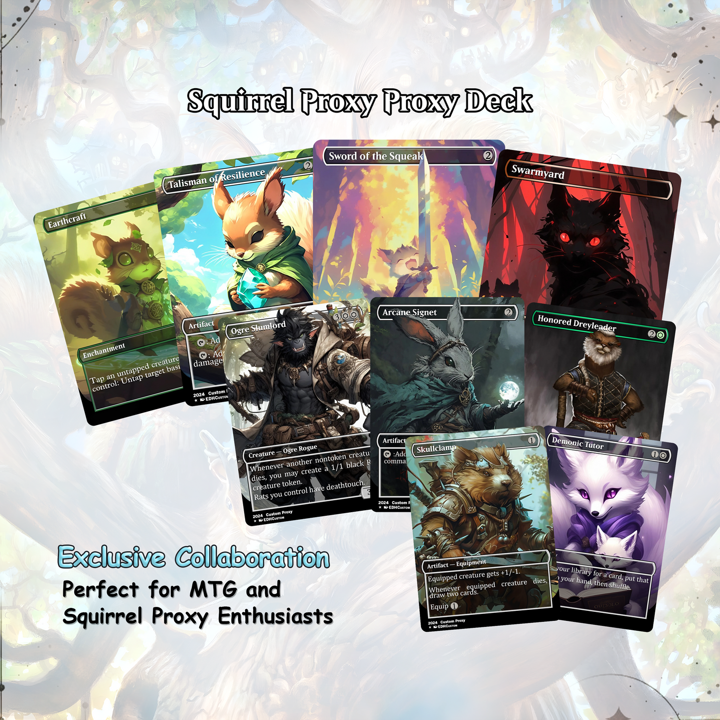 Squirrel Proxy Deck Chatterfang Combo 100 Cards + Sideboard + Tokens | Premium Quality Custom MTG Proxies for EDH Commander