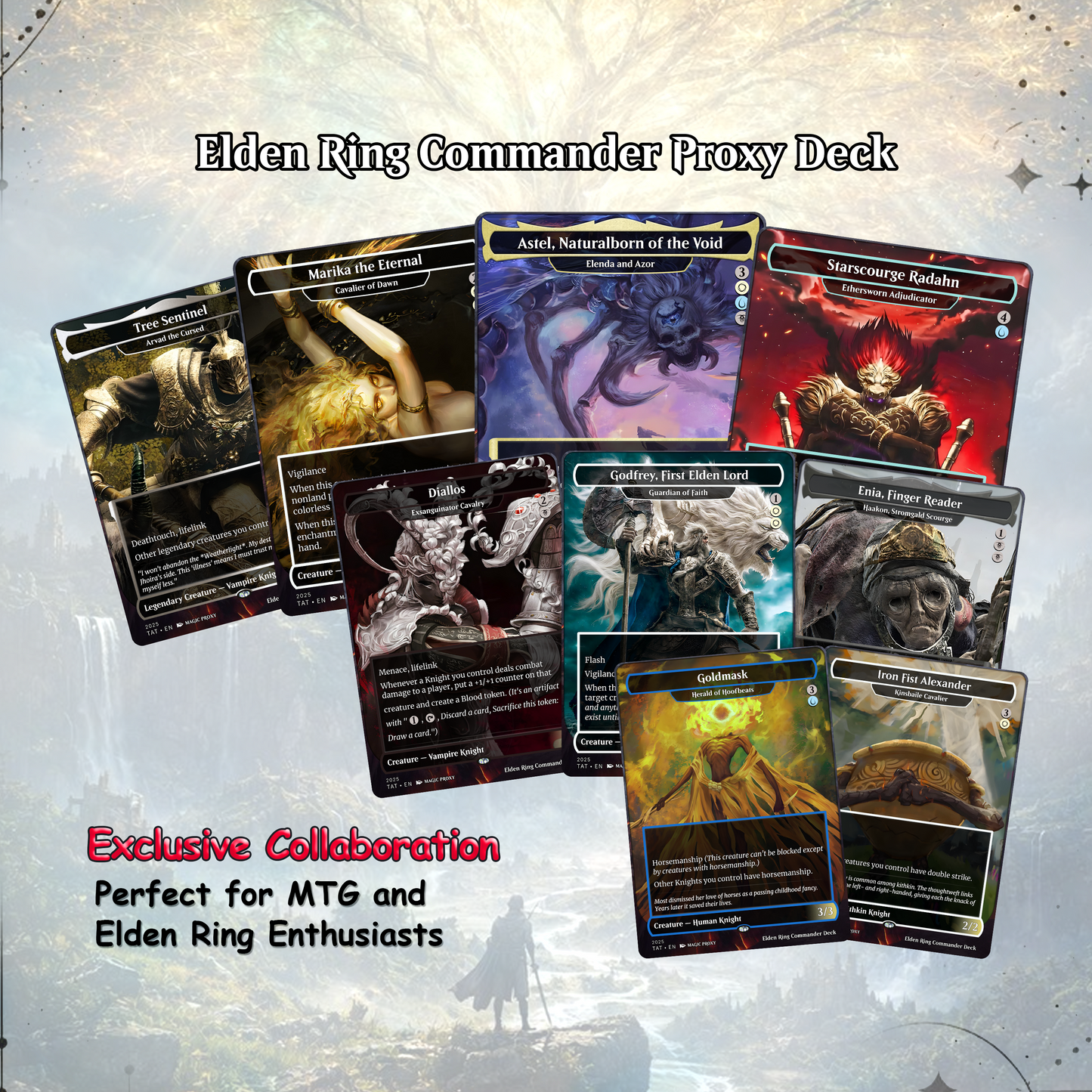 Elden Ring Commander Deck • Elden Ring  Mtg Proxy Deck • Mtg Commander Deck • Custom MTG card • Sidar Jabari of Zhalfir • Mtg Proxy Commander