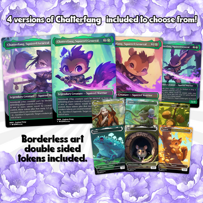 Squirrel Proxy Deck Chatterfang Combo 100 Cards + Sideboard + Tokens | Premium Quality Custom MTG Proxies for EDH Commander