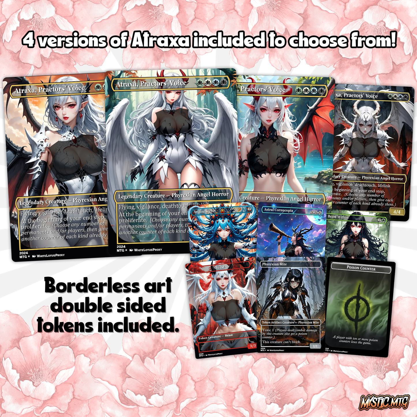 Atraxa INFECT Anime Waifu Ready to Play Proxy Commander Deck Custom Proxy EDH Phyrexian Tribal English High Quality Cards