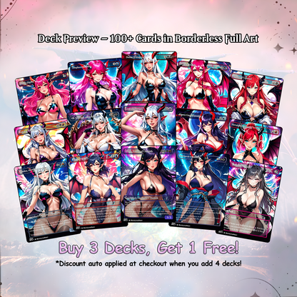 Demon Tribal Anime Style Waifu Proxy Commander Deck Special Edition Custom MTG EDH Deck English High Quality Cards