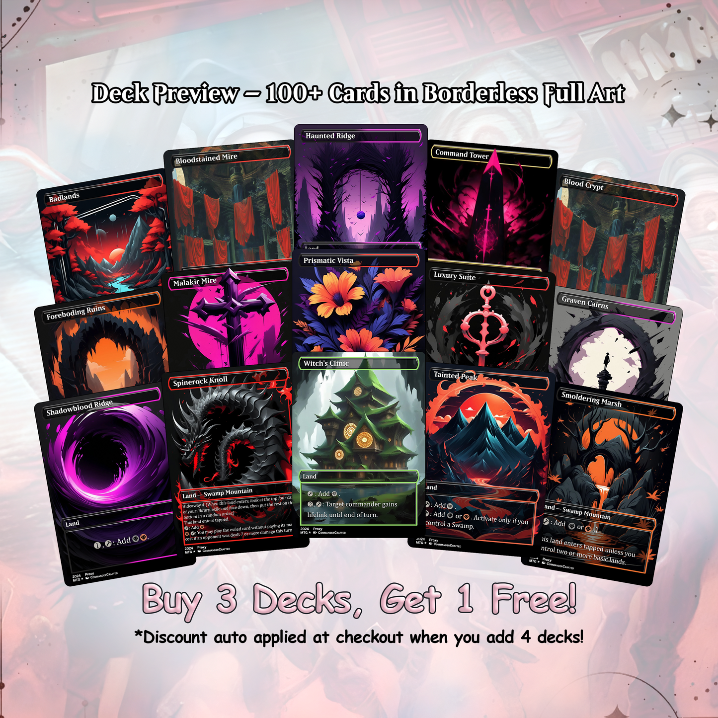 Burn Commander Deck The Lord of Pain Complete EDH Deck Proxy Deck