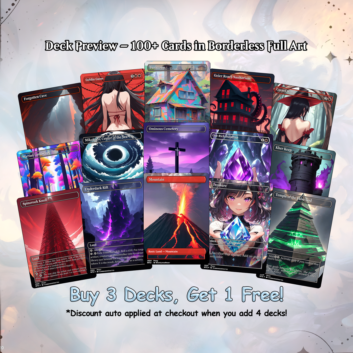 Chaos Commander Deck Zurzoth Custom MTG Cards Premium Proxy Cards Complete EDH Deck Premium Quality