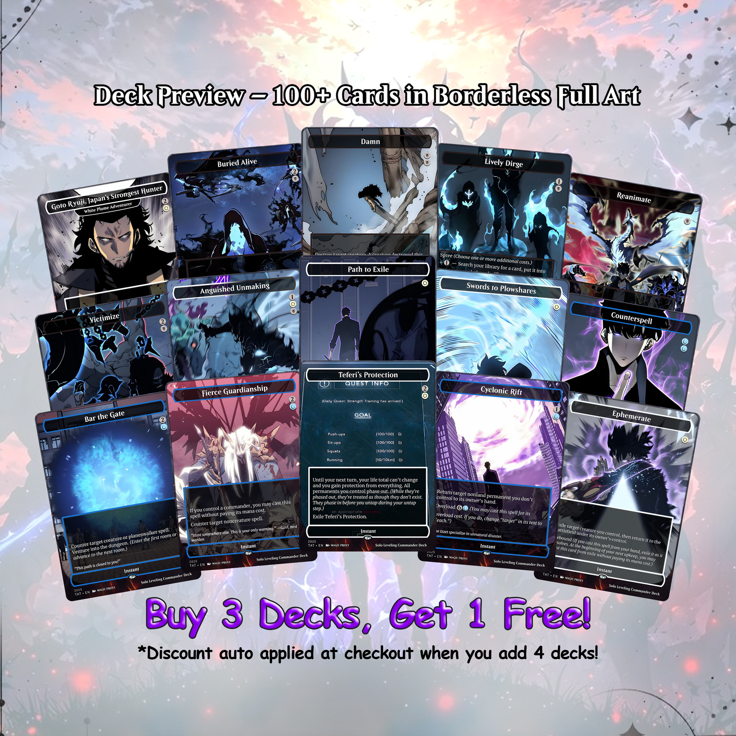 Solo Leveling Proxy EDH | Jinwoo Sung Commander | Anime-Inspired Custom MTG Cards