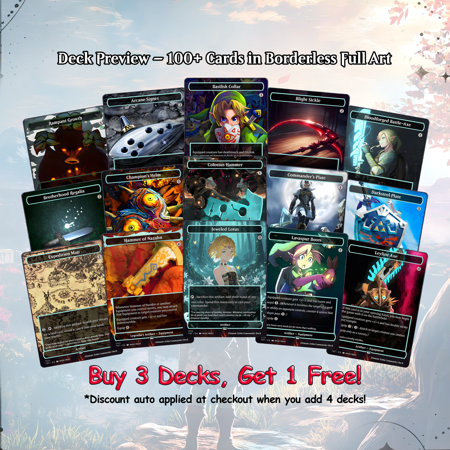 Ultimate Zelda MTG Commander Link EDH Proxy Deck