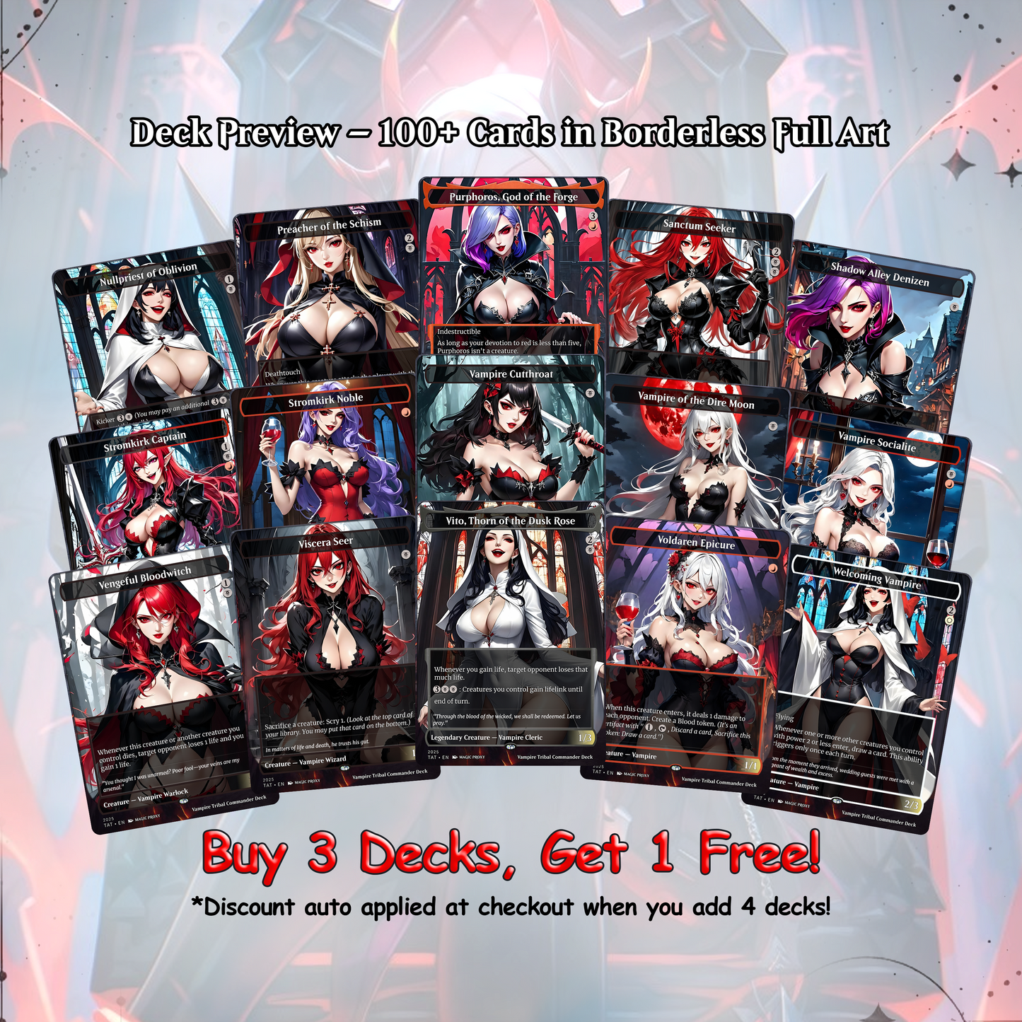 Vampire Tribal Anime Waifu Proxy Commander Deck Custom Proxy EDH High Quality Cards