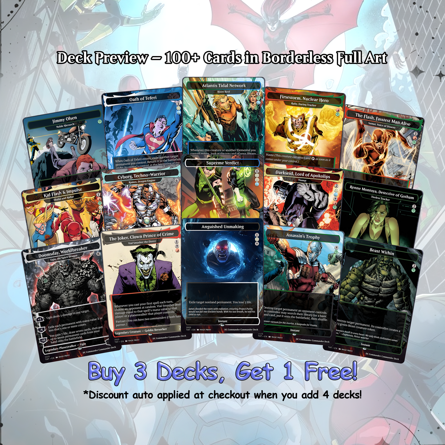 D.C Commander Deck • S.u.p.e.r.m.a.n • Forge a New Legacy in the MTG Multiverse! • Custom MTG Cards • Premium Proxy Cards • Complete EDh Deck