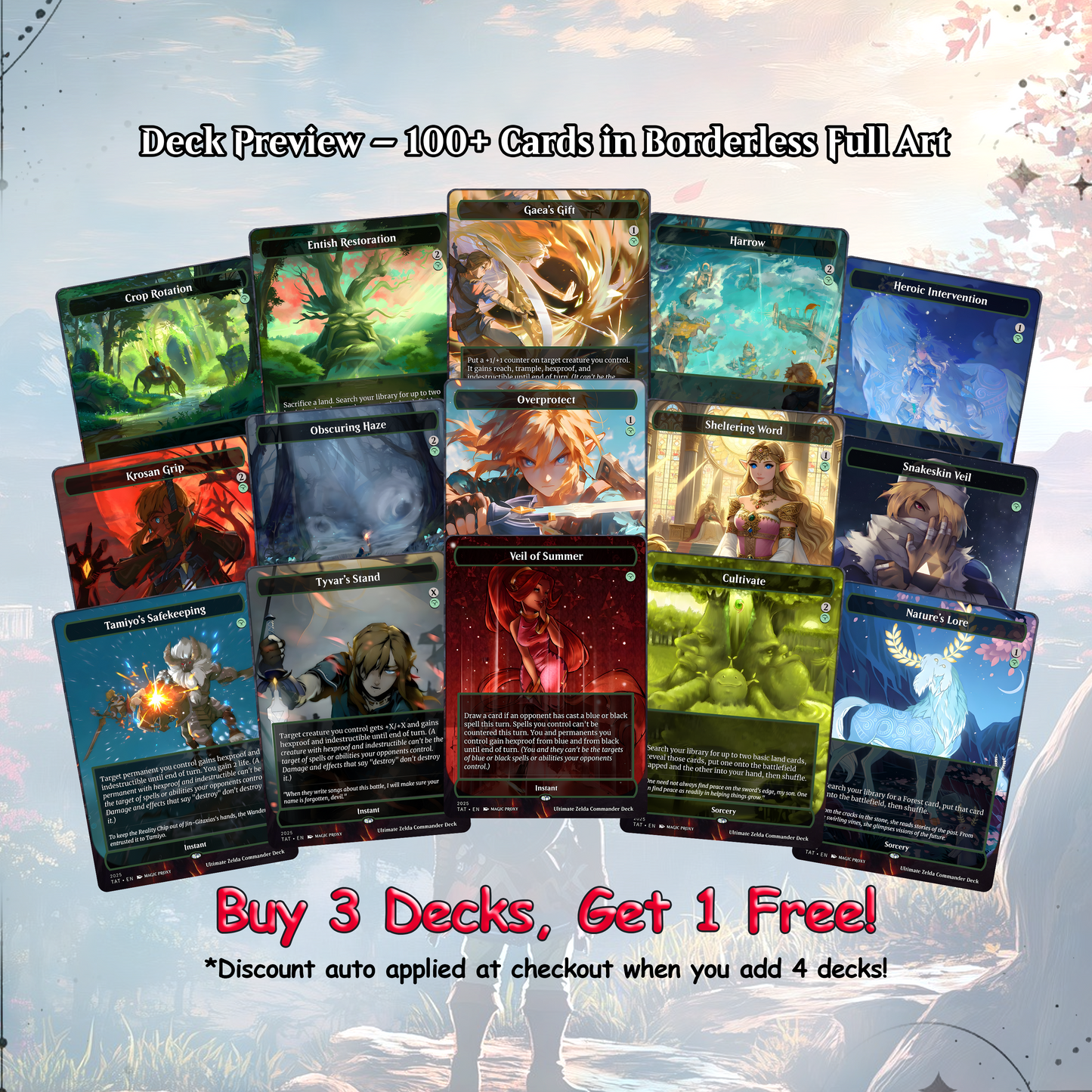 Ultimate Zelda MTG Commander Link EDH Proxy Deck