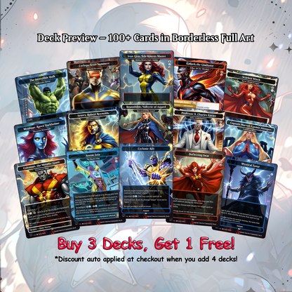 C.a.p.t.a.i.n A.m.e.r.i.c.a EDH Deck, 113 Cards, 13 Sideboard, Includes all major characters, C.a.p.t.a.i.n A.m.e.r.i.c.a Equipment Deck, Custom P.r.o.x.i.es