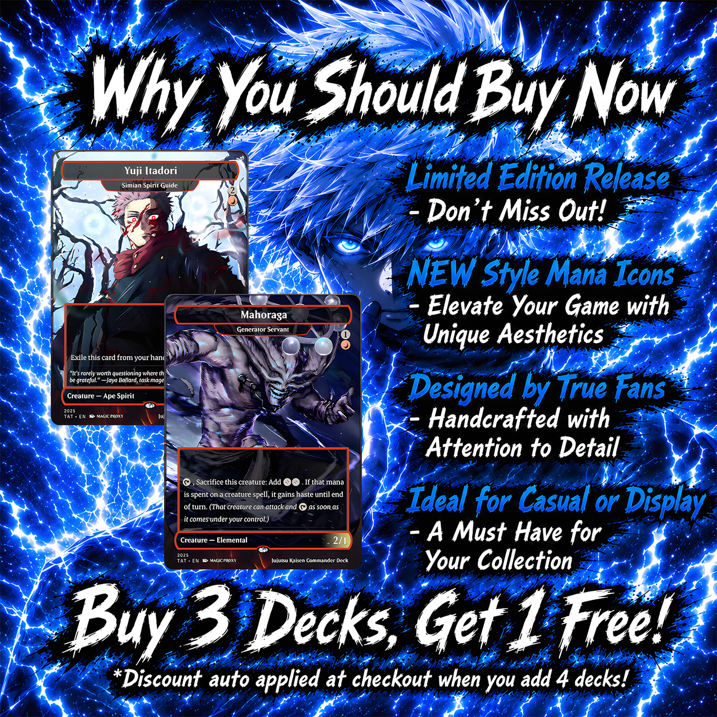 Jujutsu Kaisen EDH Commander Deck – Custom Anime-Inspired MTG Proxy Deck