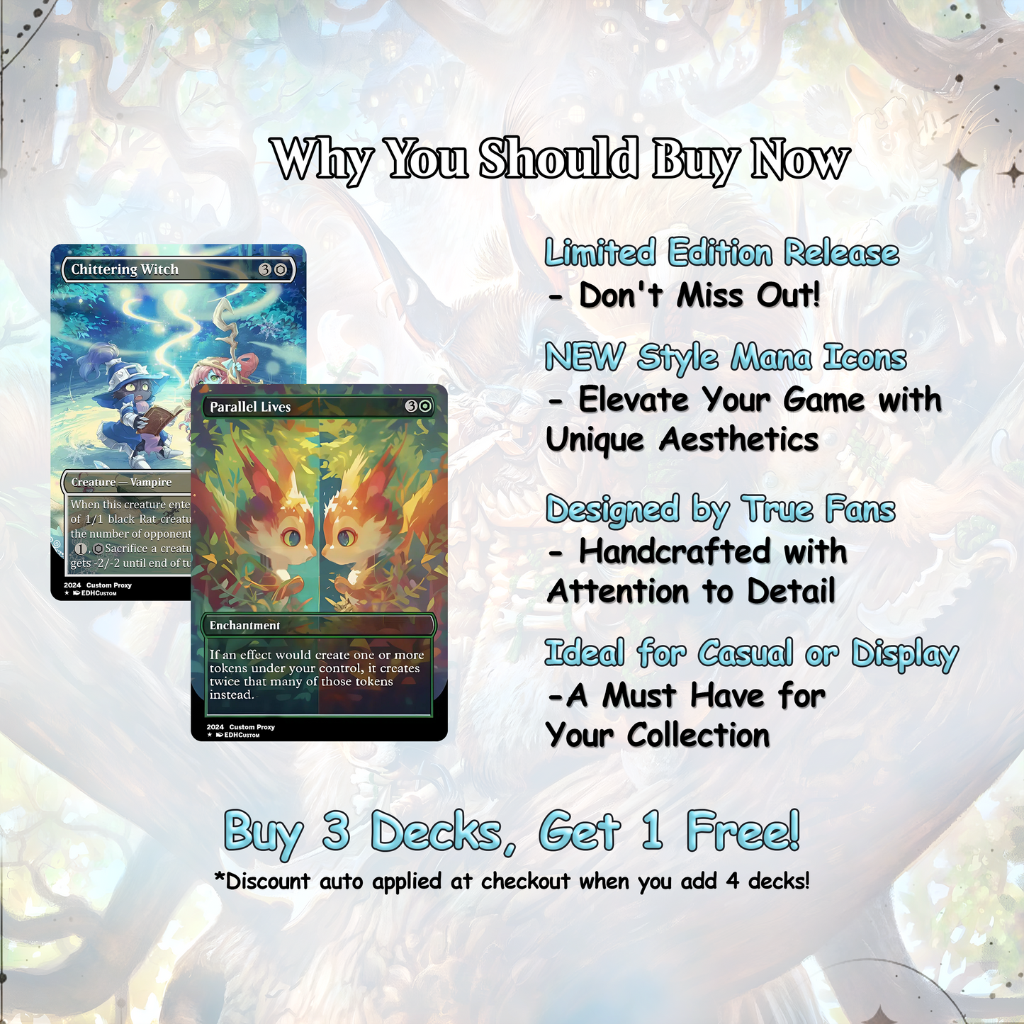 Squirrel Proxy Deck Chatterfang Combo 100 Cards + Sideboard + Tokens | Premium Quality Custom MTG Proxies for EDH Commander