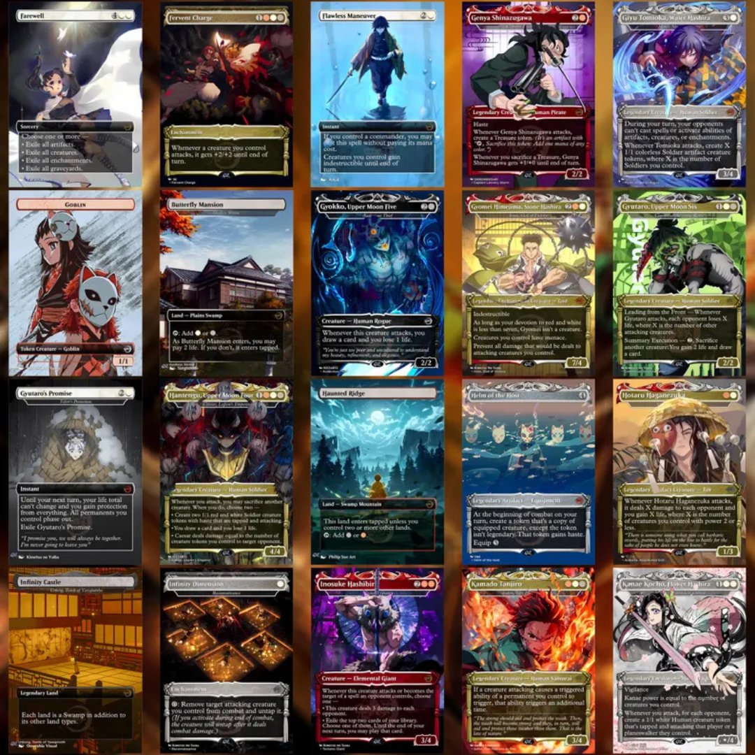Demon Slayer Theme / Kimetsu no Yaiba Commander Deck / Premium Paper Proxy Deck / 100 cards + tokens / Combat Trigger Theme Bracket 4 EDH Magic Deck