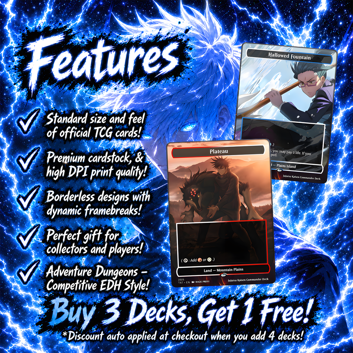 Jujutsu Kaisen EDH Commander Deck – Custom Anime-Inspired MTG Proxy Deck