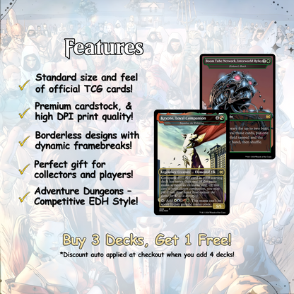 D.C Commander Deck • S.u.p.e.r.m.a.n • Forge a New Legacy in the MTG Multiverse! • Custom MTG Cards • Premium Proxy Cards • Complete EDh Deck