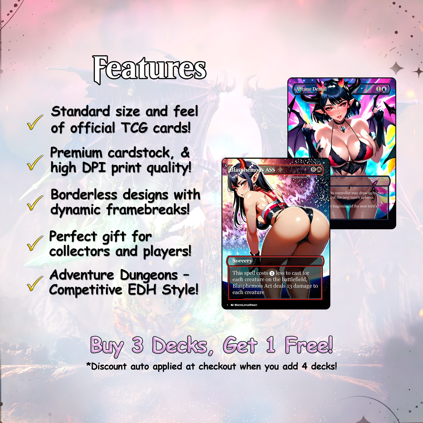 Demon Tribal Anime Style Waifu Proxy Commander Deck Special Edition Custom MTG EDH Deck English High Quality Cards