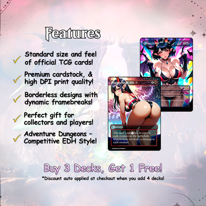 Demon Tribal Anime Style Waifu Proxy Commander Deck Special Edition Custom MTG EDH Deck English High Quality Cards