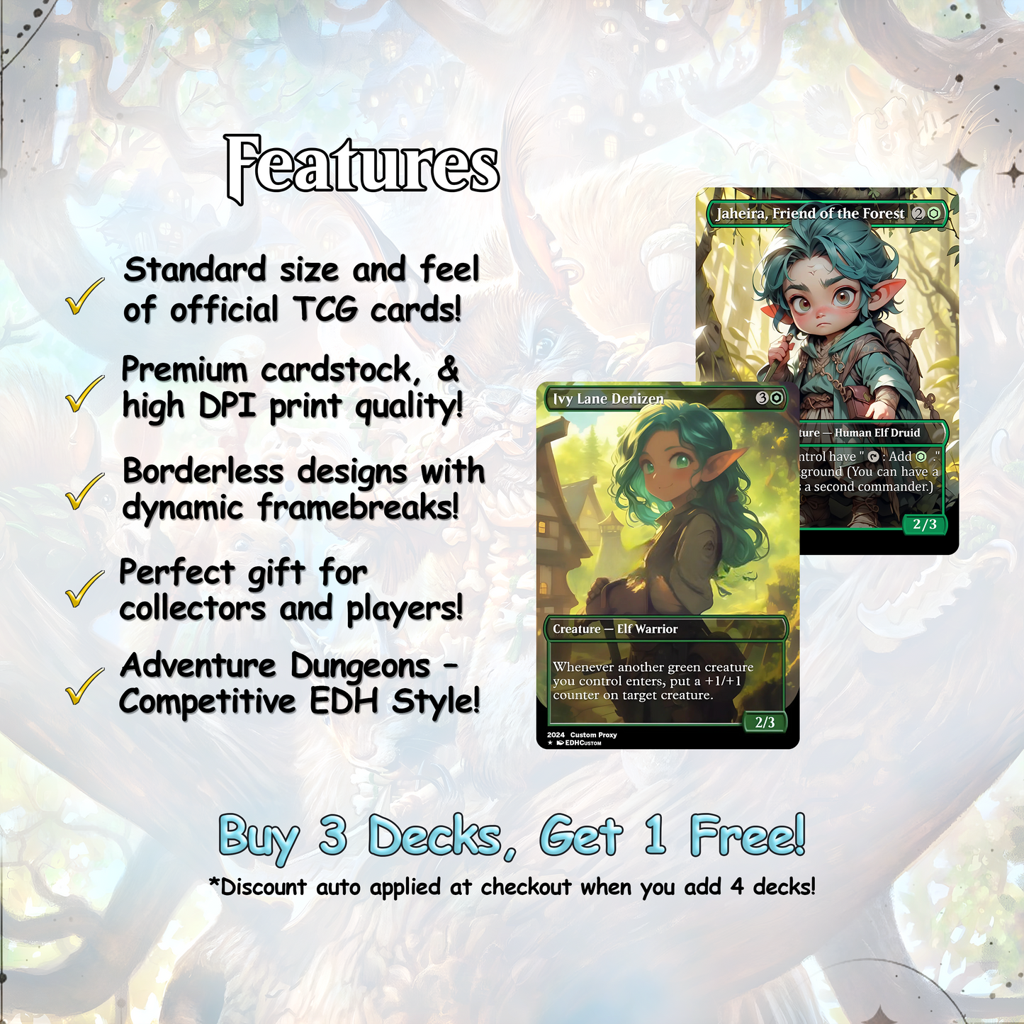 Squirrel Proxy Deck Chatterfang Combo 100 Cards + Sideboard + Tokens | Premium Quality Custom MTG Proxies for EDH Commander