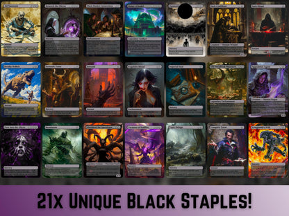 105 Card Commander Staples Super Mega Bundle - Gift - All 5xColors -Unique Full-art Custom Magic proxies-High Quality Cards for your decks!