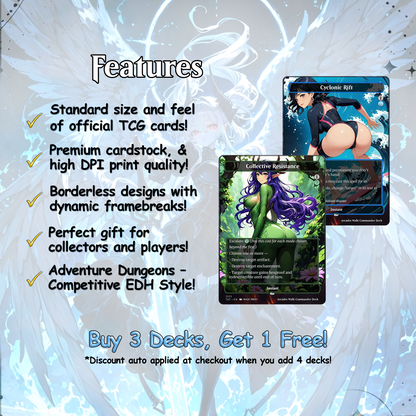 Arcades Walls/Butts Themed Defender Tribal Anime Waifu Proxy Commander Deck Custom Proxy EDH Defender English High Quality Cards