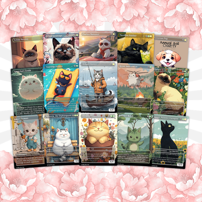 Rin and Seri Cat Dog Proxy Commander EDH Deck, 100 Cards + 8 Free Tokens | Cute Custom Full Art | MuraProxyArt