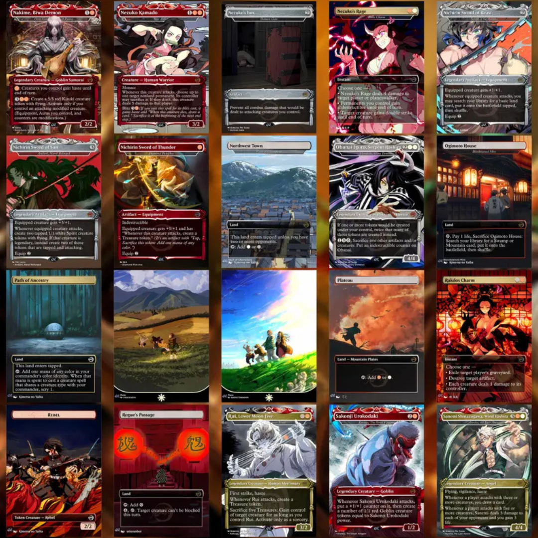 Demon Slayer Theme / Kimetsu no Yaiba Commander Deck / Premium Paper Proxy Deck / 100 cards + tokens / Combat Trigger Theme Bracket 4 EDH Magic Deck