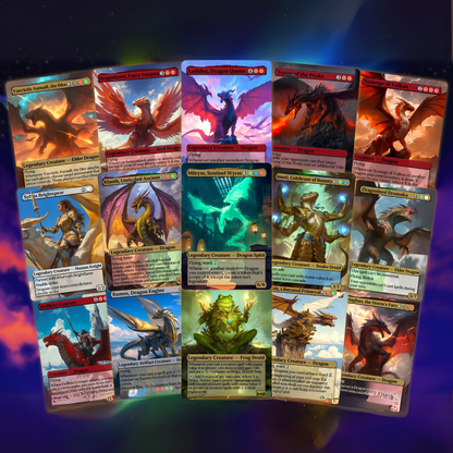 Dragon Tribal Commander Deck - Proxy - 4 Possible Commanders - 5 Colors - Tokens Included - Dragonstorm Upgrade Bundle - 110 card EDH Deck