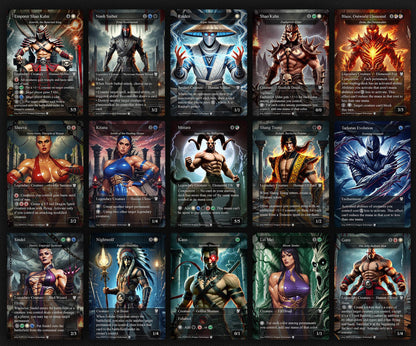 M.a.r.v.e.l vs M.o.r.t.a.l. K.o.m.b.a.t, D.u.e.l Decks, 2 EDH Decks, K.e.n.r.i.t.h. the R.e.t.u.r.n.e.d K.i.n.g. vs C.a.p.t.a.i.n A.m.e.r.i.c.a EDH Deck, 216 Total Proxy Cards