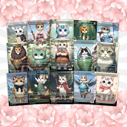Arahbo Cat Tribal Proxy Commander Deck, 100 Cards + 14 Free Tokens | Cute Custom Full Art | MuraProxyArt