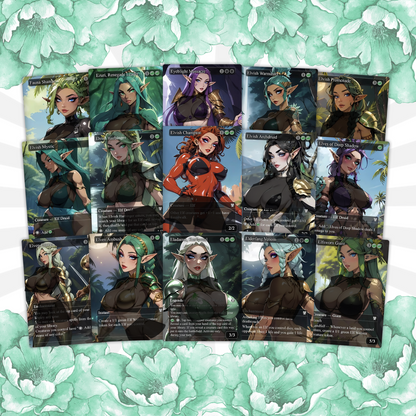 Lathril Blade of the Elves EDH Anime Style Waifu Proxy Deck Custom Proxy Elf Tribal Elves High Quality Cards, 120 Cards, 18 Sideboard Cards