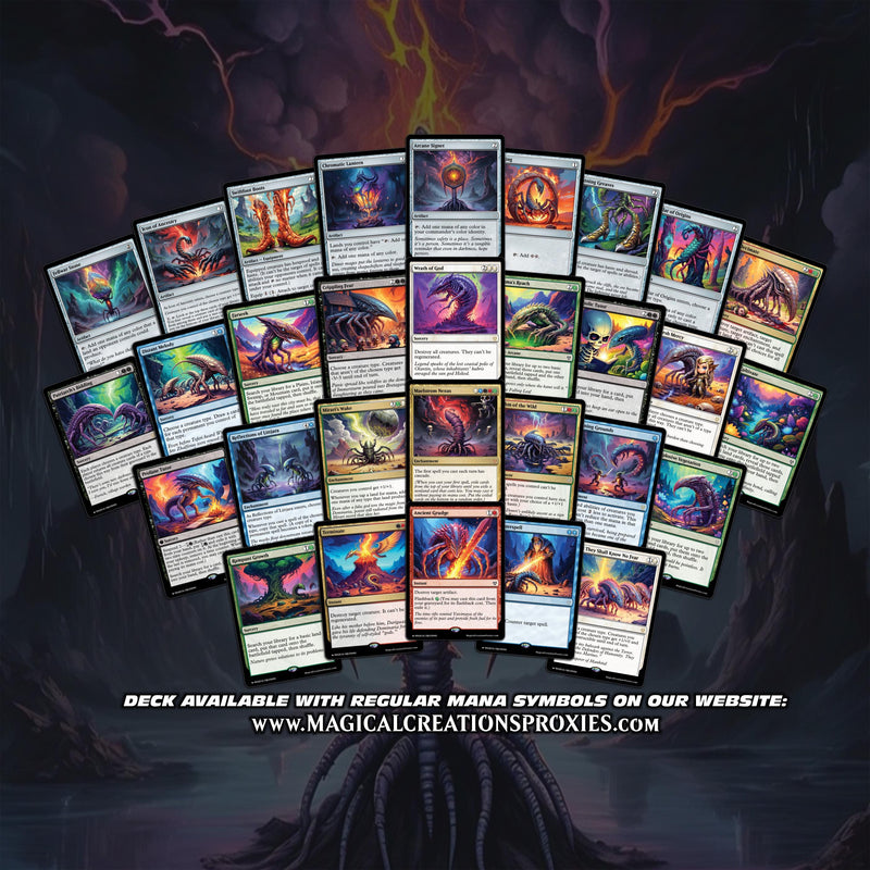 S.l.i.v.e.r Tribal Commander Deck - High Quality MTG Proxies for Commander EDH, Full 100 Card Ready to Play Deck with Custom Art + 8 Bonus Cards