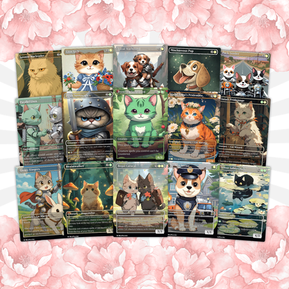 Rin and Seri Cat Dog Proxy Commander EDH Deck, 100 Cards + 8 Free Tokens | Cute Custom Full Art | MuraProxyArt